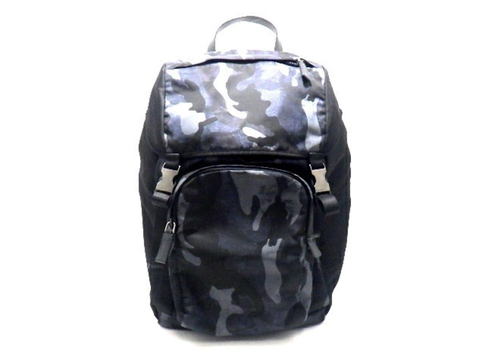 Prada Bag Backpack Black Camouflage